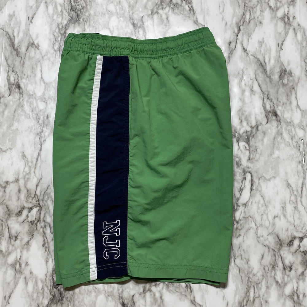 Nautica Jeans Co Mens Mesh Lined Swim Trunks Size M Green Drawstring Baggie